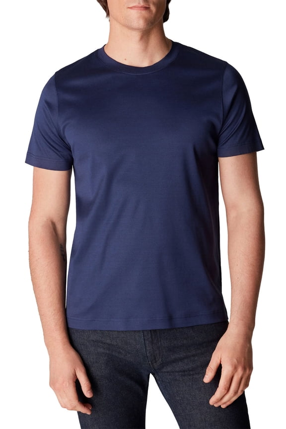 Mens Filo Di Scozia Jersey Crewneck Slim Fit T-Shirt Large Blue - NWT $125
