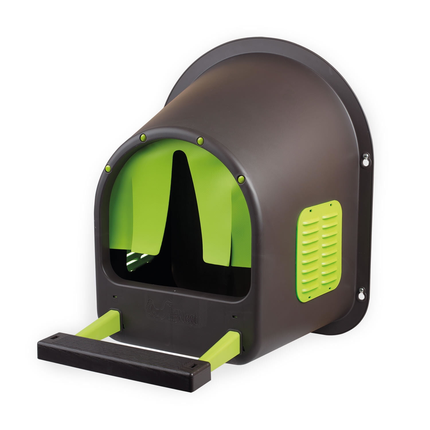 Black and Green Plastic Chicken Nesting Box with Perch