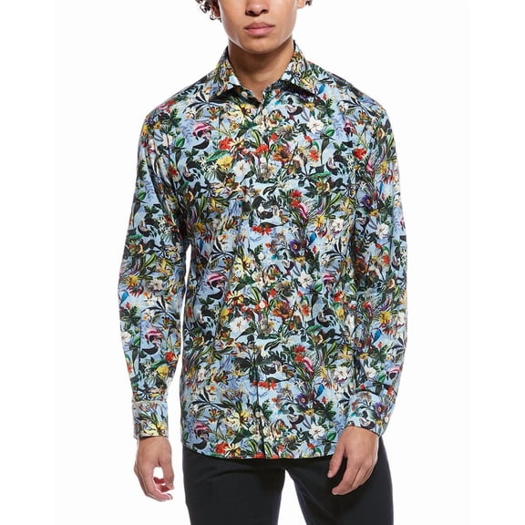 Eton mens Classic Fit Shirt, 39, Blue