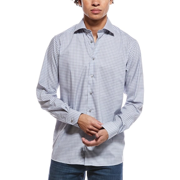 Eton mens Contemporary Fit Shirt, 39, Blue