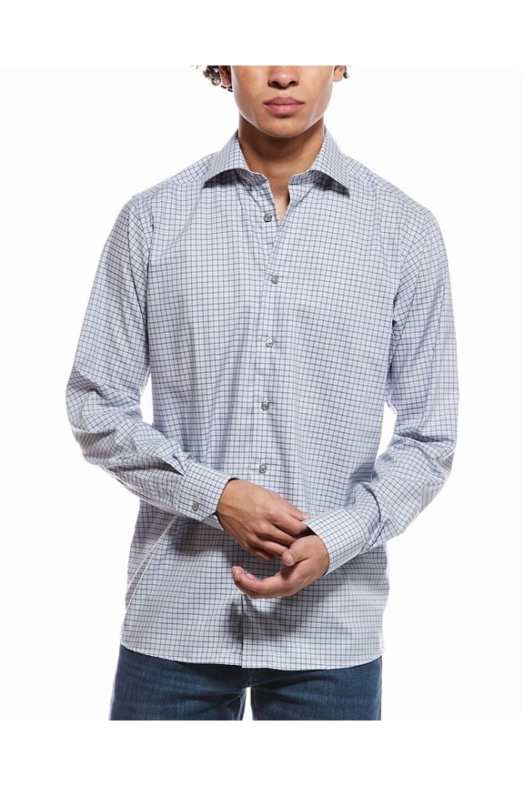 mens  Contemporary Fit Shirt, 47, Blue
