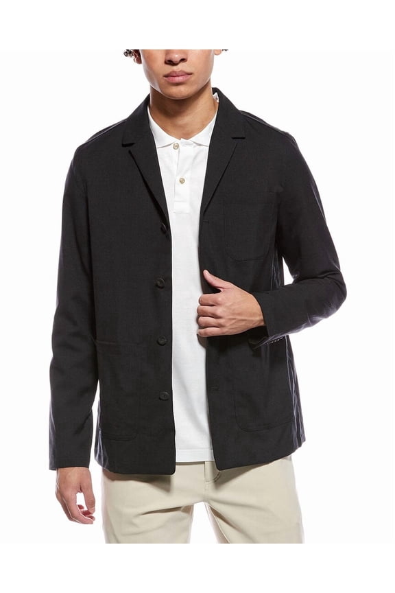 mens Lined Wool Overshirt, XL