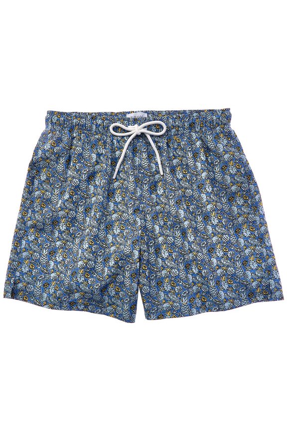 mens Pineapple Swim Short, XXL, Blue