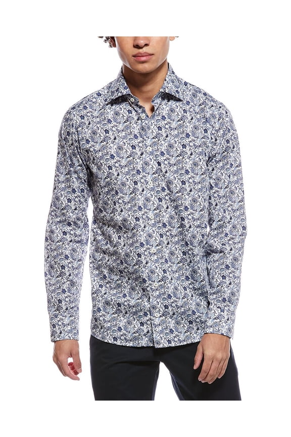 mens  Slim Fit Shirt, 42, Blue