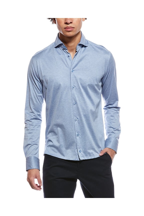 mens Slim Fit Shirt, XXL, Blue