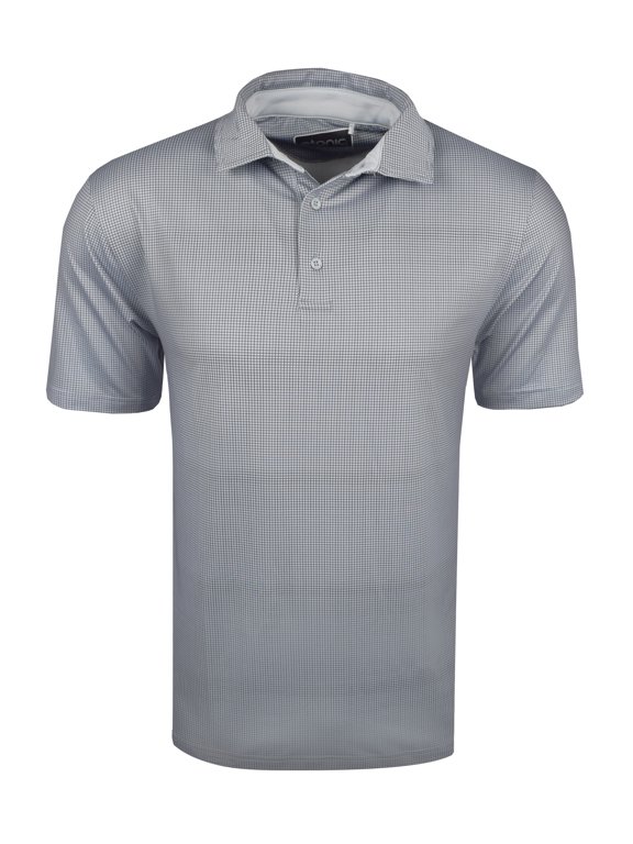 Golf Gingham Print Polo Black/Cool Grey Large