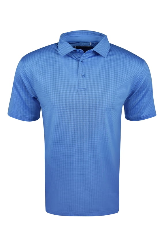 Golf Gingham Print Polo Cobalt/Tranquil Blue Large