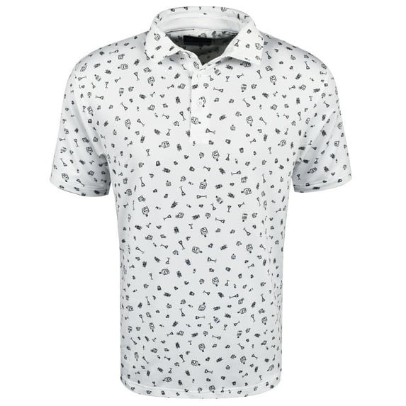 Etonic Golf Martini Glass Print Polo White/Black Medium