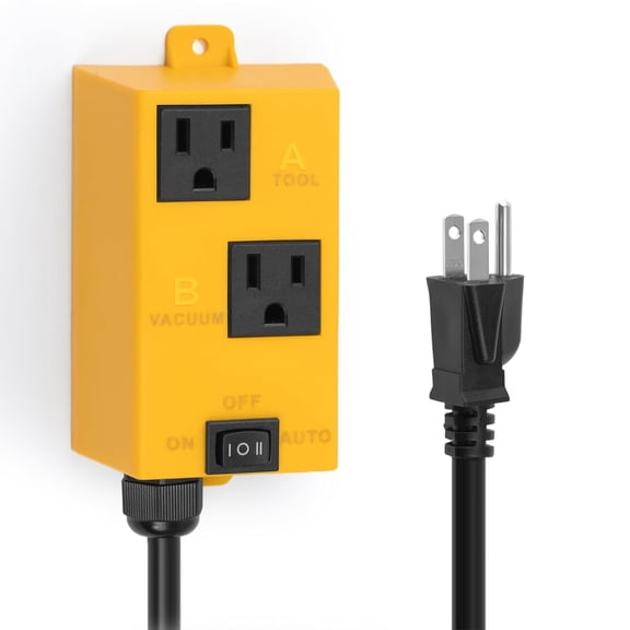 Ortis Automatic Vacuum Switch, Auto/On/Off Control, Current Sensing, Delayed Start, Prevents Overload & Breaker Trips, Yellow