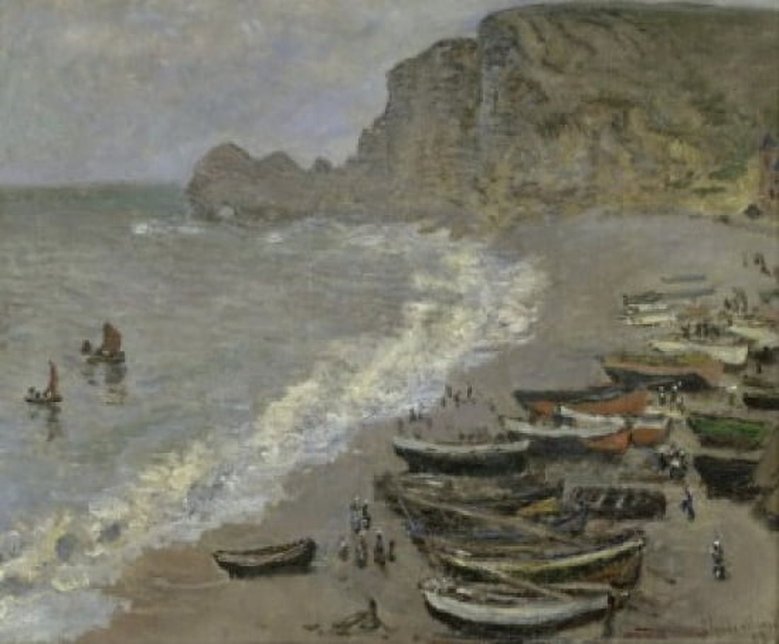 Etretat c 1883 Claude Monet (1840-1926French) Musee dOrsay Paris Canvas Art - Claude Monet (18 x 24)
