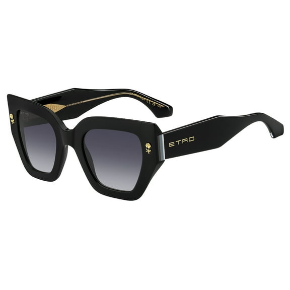 Etro 0010/S 807-9O Women's Cat-Eye Sunglasses - Black Frame, Gray Lenses