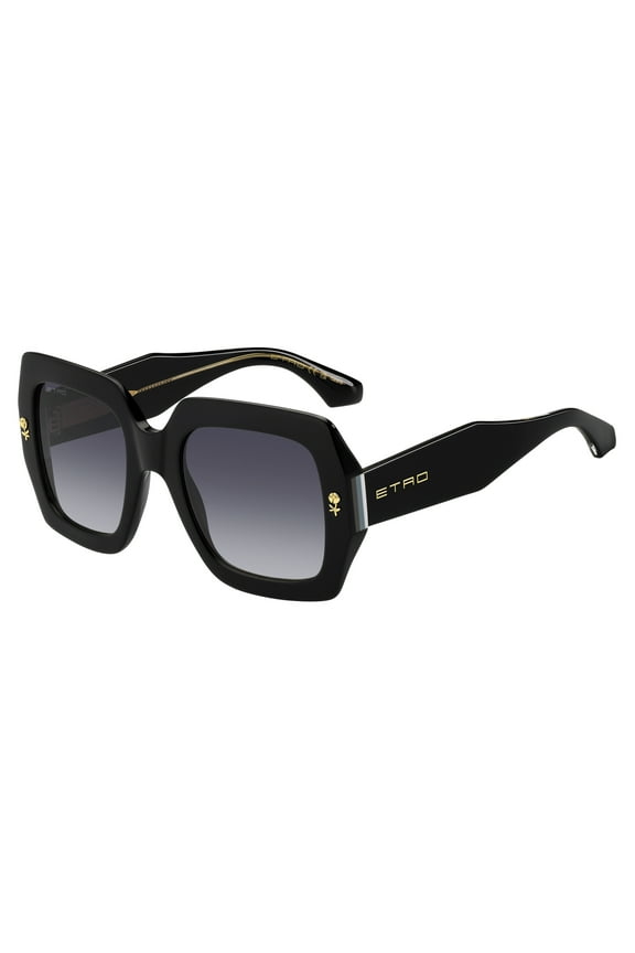 0011/S 807-9O Women's Square Sunglasses - Black Frame, Gray Gradient Lenses