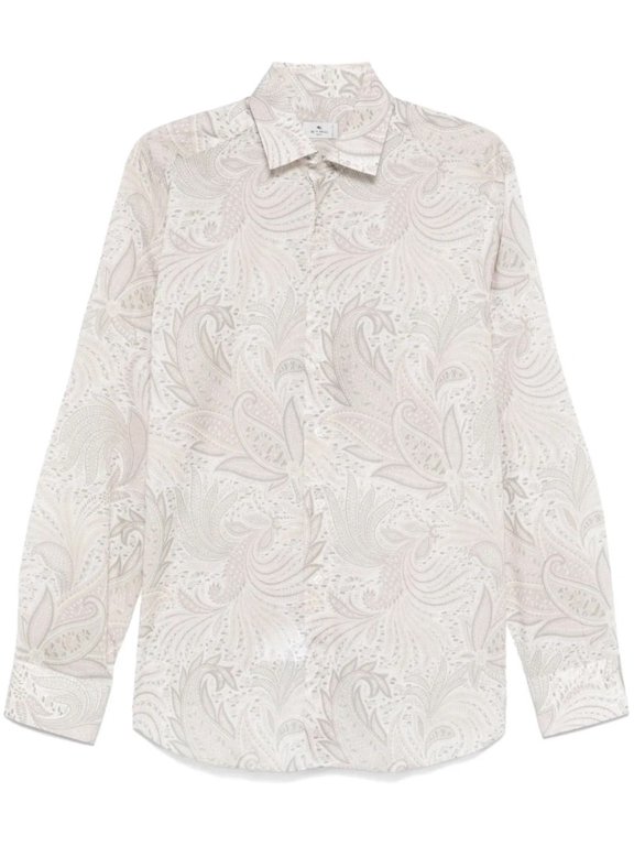 Intricate Paisley Print Long Sleeve Shirt (Men's)