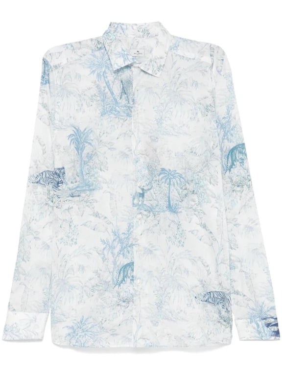 Multicolour Long Sleeve Shirt With Paisley Print (Men's)