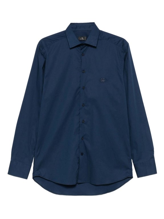 Roma Logo Pegaso-Pattern Cotton Blend Shirt (Men's)