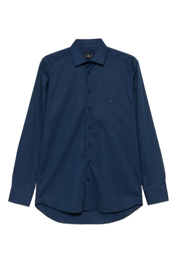 Roma Logo Pegaso-Pattern Cotton Blend Shirt (Men's)