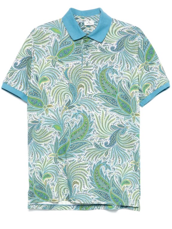 Short Sleeve Polo Shirt With Paisley Pattern (Men's)