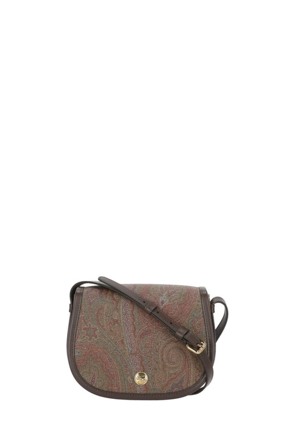 Women's Earthy Toned Paisley Pattern Shoulder Bag With Adjustable Strap Grey