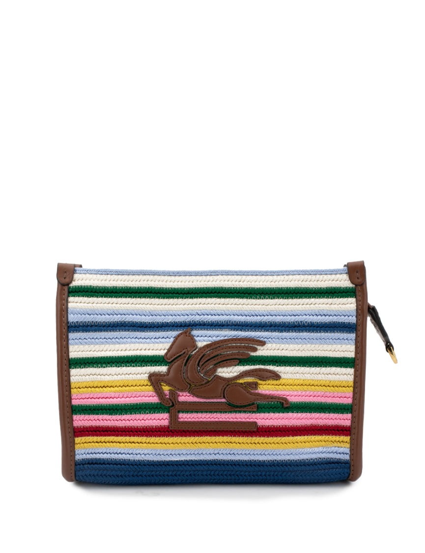 ショルダーバッグ・ポシェット ETRO Woman Shoulder bag Multicolor WP1D0028AE233 S9830 Etro Women's Multicoloured Striped Shoulder Bag With Pegasus
