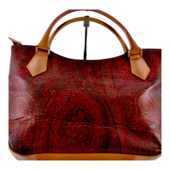 Etro by Etro Milano Adult Leather Paisley Hobo Handbag, Wine Red, 1-Piece with Wallet