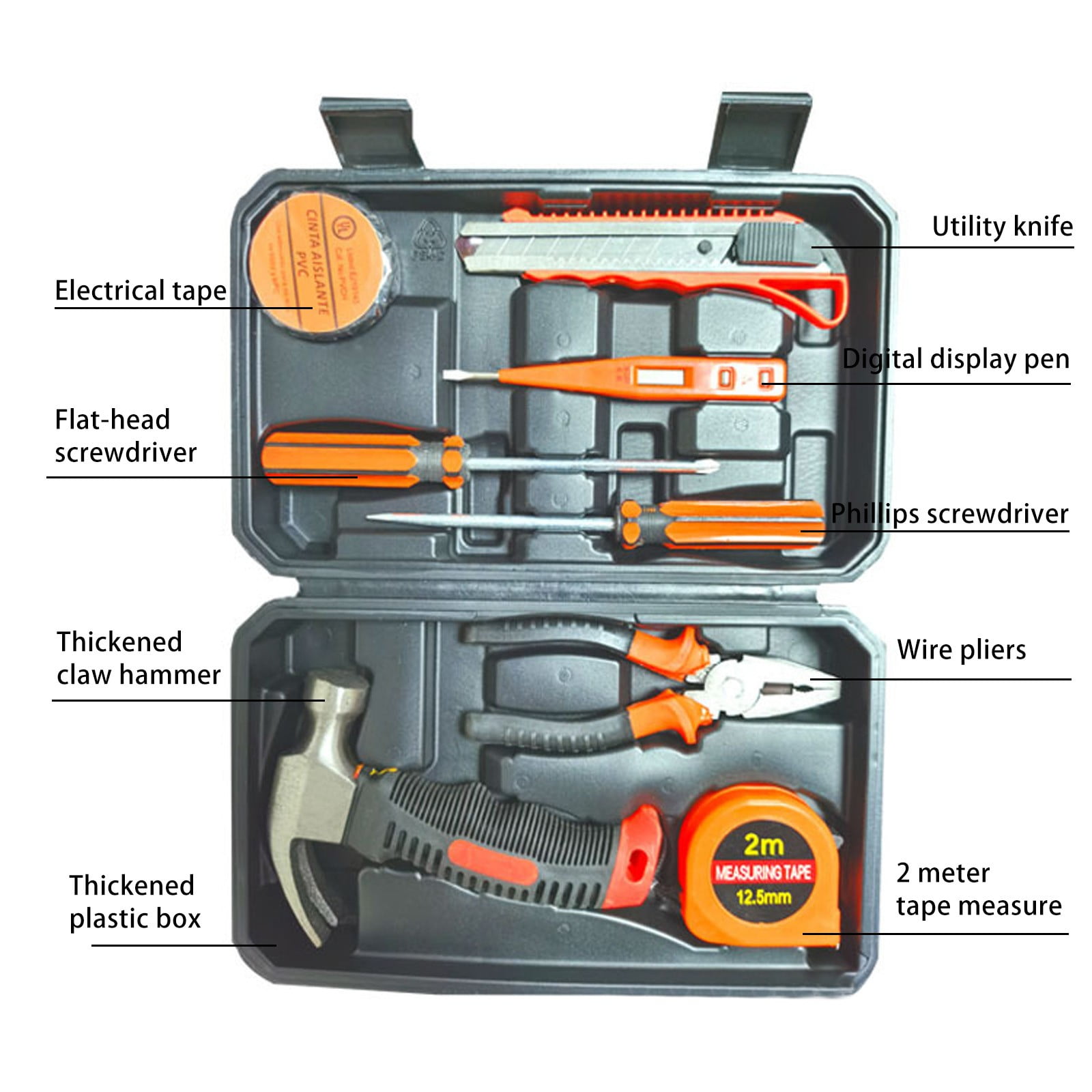 Etsjal Tool Kit,9 Piece Short Handle Hammer Combination Set Tool