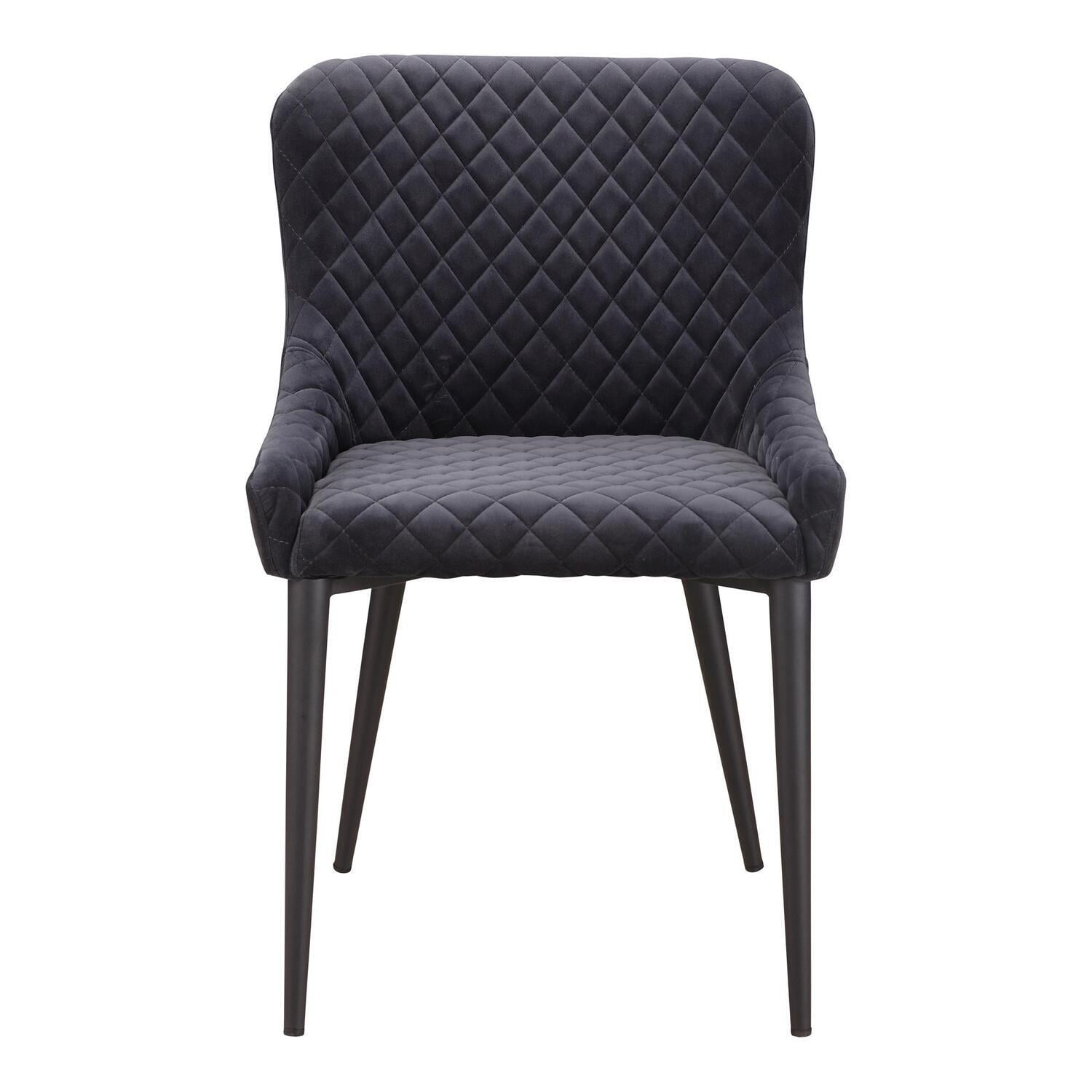Contemporary Etta Dark Grey Velvet Upholstered Side Chair