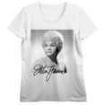 thumbnail image 1 of Etta James Black and White Photo with Signature Women's White Short Sleeve Crew Neck Tee-XXL, 1 of 3