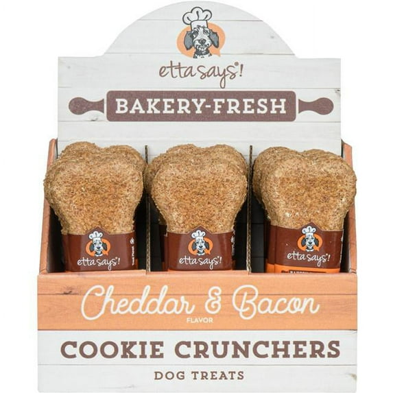 Etta Says 41401450 5 in. & 1 oz Cheddar & Bacon Cookie Cruncher Dog Treat