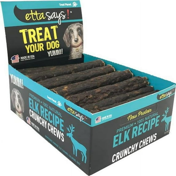Etta Says 850089007205 4.5 in. Crunchy Chew Elk Recipe Dog Treat, 36 Count