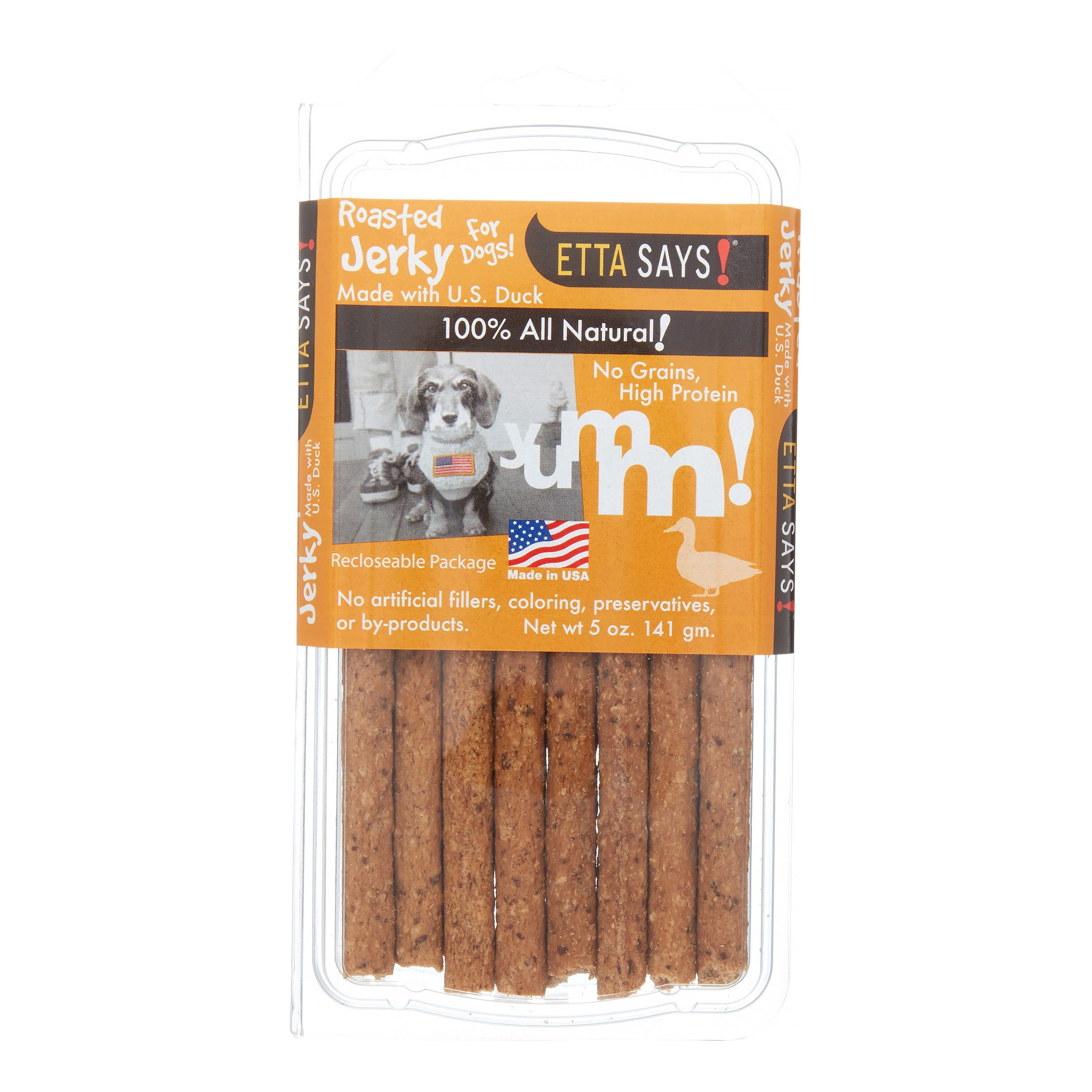 Etta Says! Snack Attack Duck Jerky Dog Treats, 5 Oz