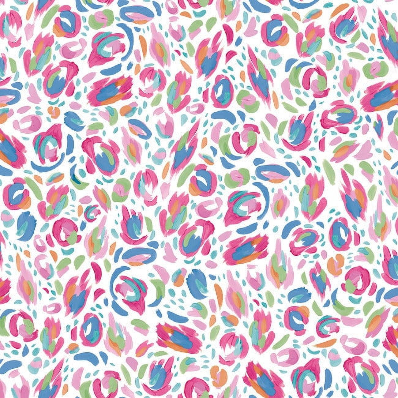 Red Multi Brushstroke Leopard Peel and Stick Wallpaper Roll