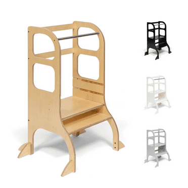 Ette Tete STEP UP • Adjustable Height Montessori Helper Tower for Toddler with support legs (wooden)