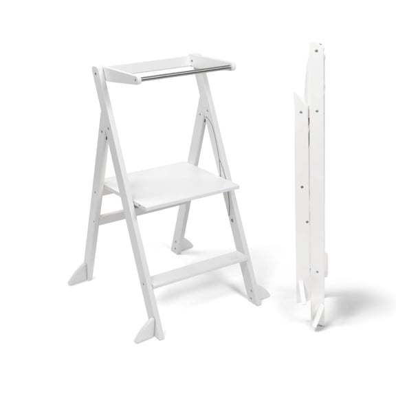 Ette Tete STEP'n'FOLD Foldable helpert Tower with Adjustable Height (White)