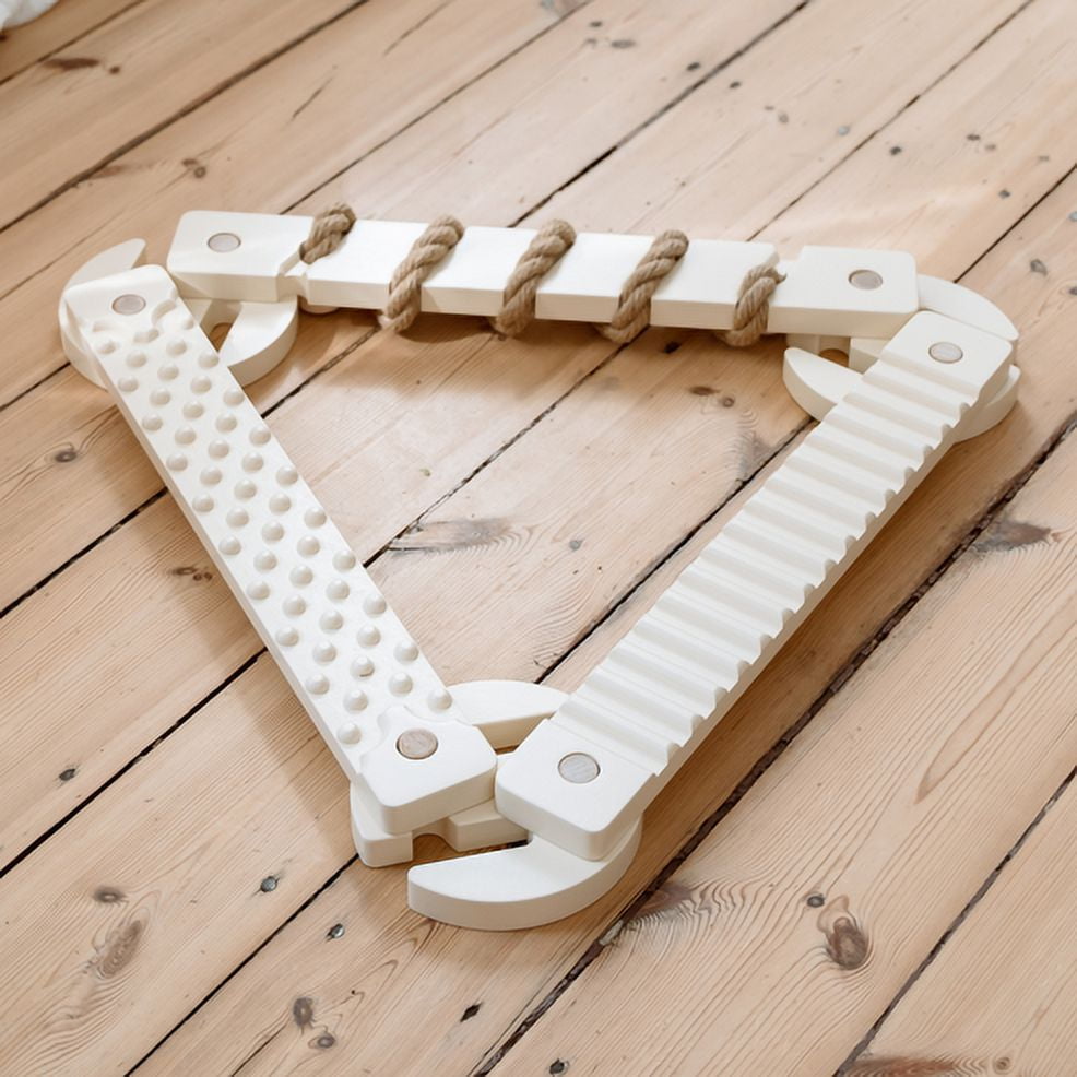 Ette Tete TipiToo Balance beam Mini set, 3 beams ivory white with jute rope, 23in each