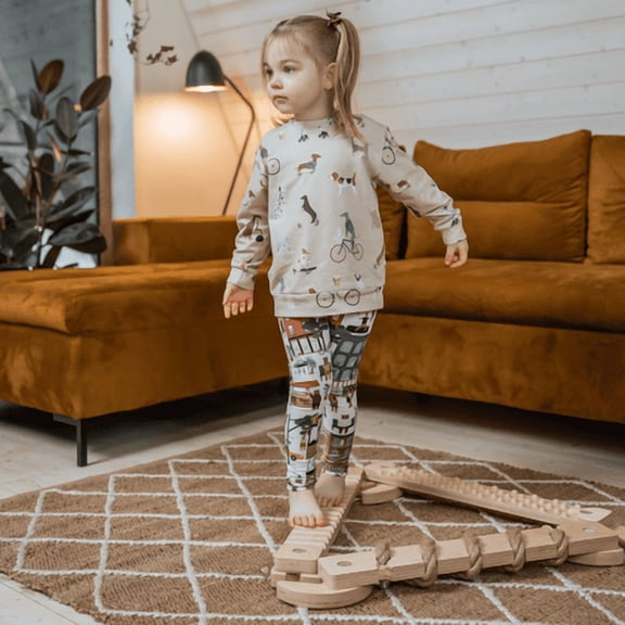 Ette Tete TipiToo Balance beam Mini set, 3 beams varnished with jute rope, 23in each