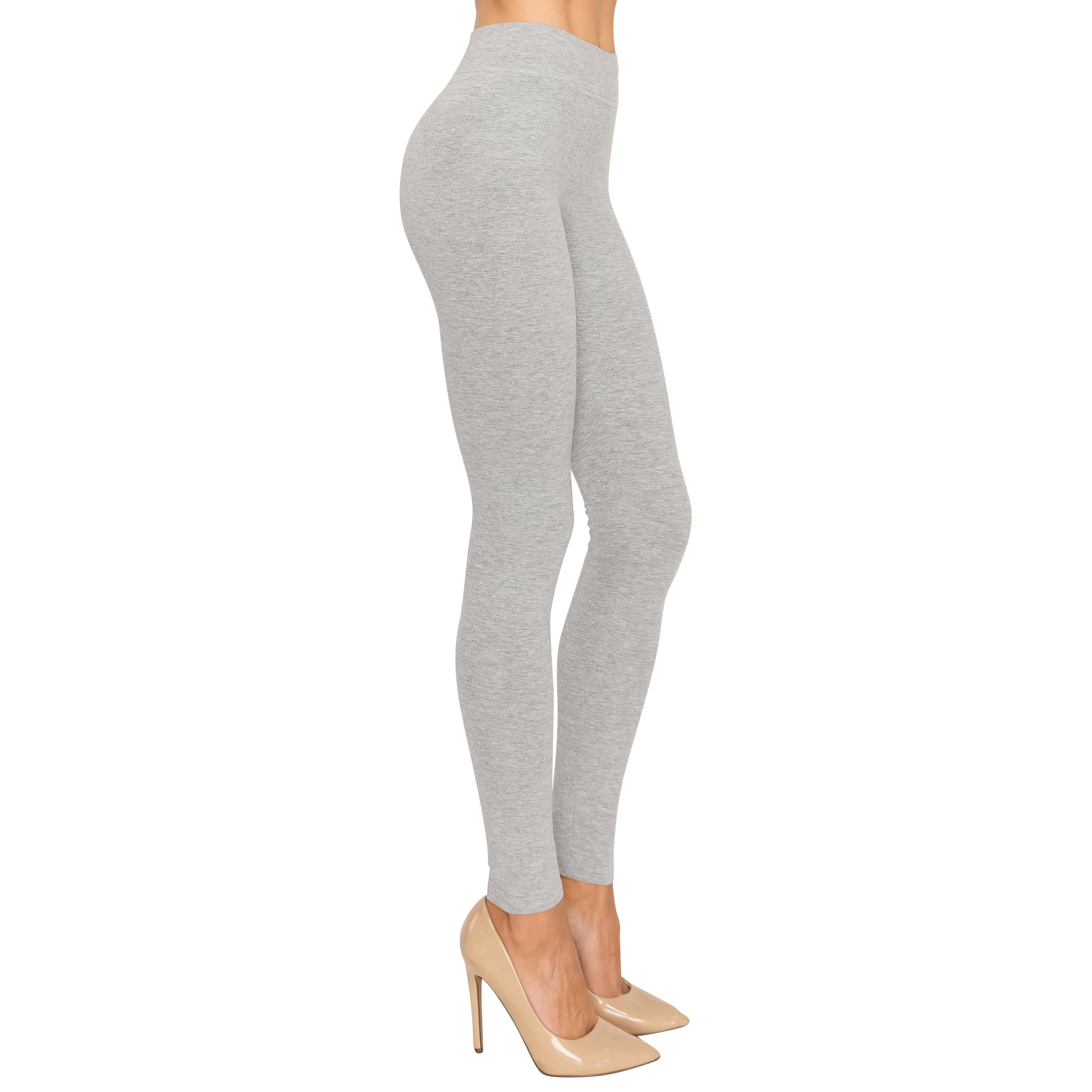 EttelLut Cotton Spandex Full Leggings Pants Activewear for Women Charcoal XL  