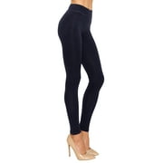 EttelLut Cotton Spandex Full Leggings Pants Activewear for Women Navy m