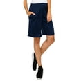 thumbnail image 1 of EttelLut - Women's Knee Length Loose Shorts with Side Pockets and Drawstring - Navy m, 1 of 8
