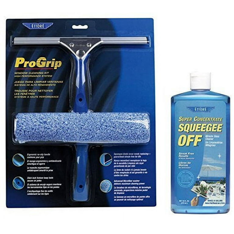 Ettore 65000 Professional Progrip Window Cleaning Kit + Ettore 30116  Squeegee Off Window Cleaning Soap, 16-Ounce