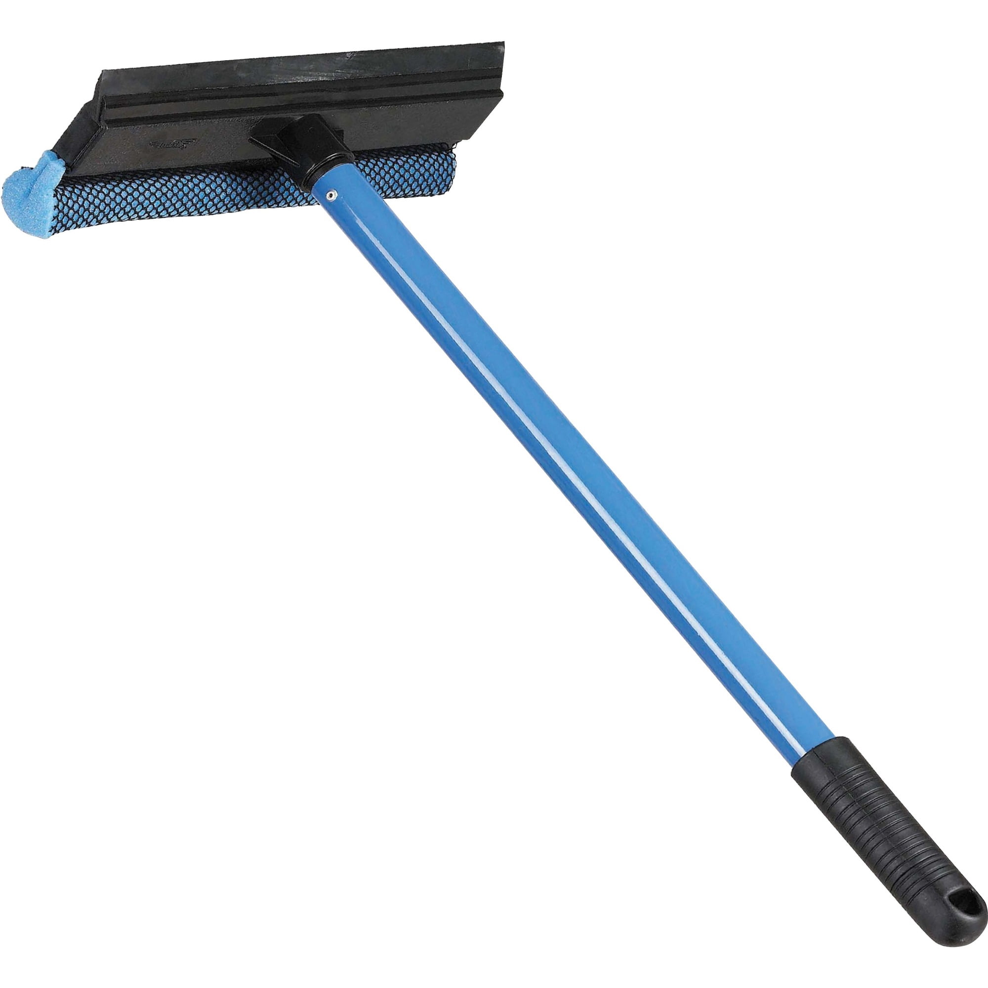 Ettore Auto Squeegee Scrubber - 8" Nylon Blade - 16" Handle - Durable, Streak-free, Lightweight - Blue