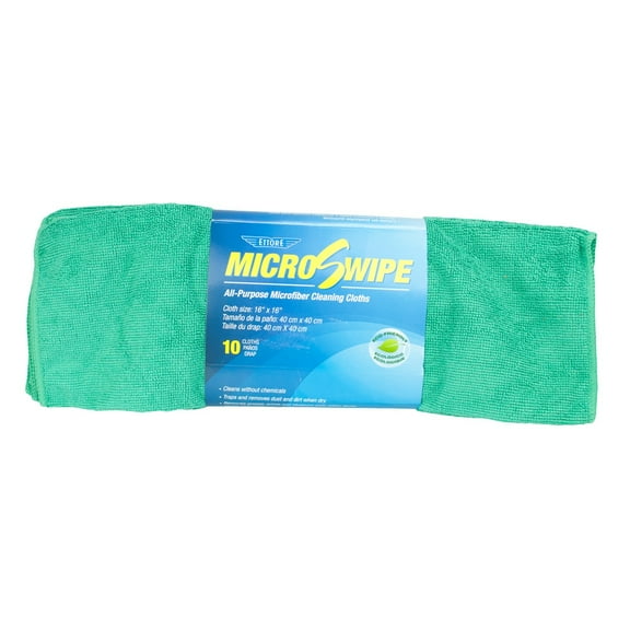 Ettore MicroSwipe Microfiber Cleaning Towel 10 Pack - Green