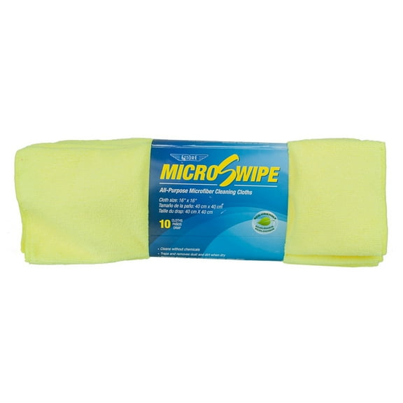 Ettore MicroSwipe Microfiber Cleaning Towels Pack of 10 - Yellow