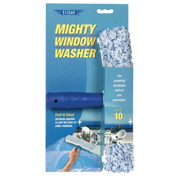 Ettore Mighty Window Washer 10 In. Plastic Window Squeegee