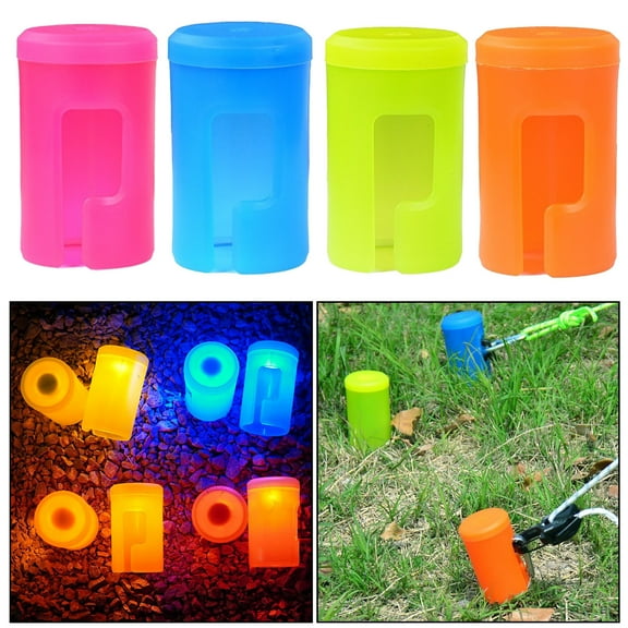 Ettsollp 1/4Pcs Outdoor Tent Lights Camping Gear Essentials Battery Powered Waterproof Easy-to-attach Mini Size LED Tent Peg Lights