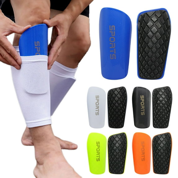 Ettsollp 1 Pair Football Shin Pads Shockproof Feet Protection Soft Elastic Thickened Shell Soccer Shin Guards Long Socks Insert Shin Sleeves