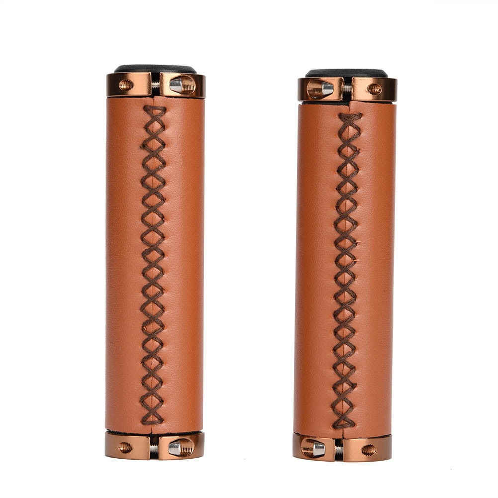 Bike Grip Beach Cruiser Handlebar Grips, 2Pcs Hand Stitched Pu