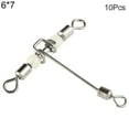 thumbnail image 1 of Ettsollp 10Pcs 3 Way Luminous T-Shape Cross-line Rolling Fishing Connector Swivel Hooks-6*7, 1 of 8