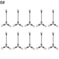 thumbnail image 1 of Ettsollp 10Pcs Long Fishing Connector Rolling Swivel Stainless Steel 3 Way Swivel Sea-8#, 1 of 8