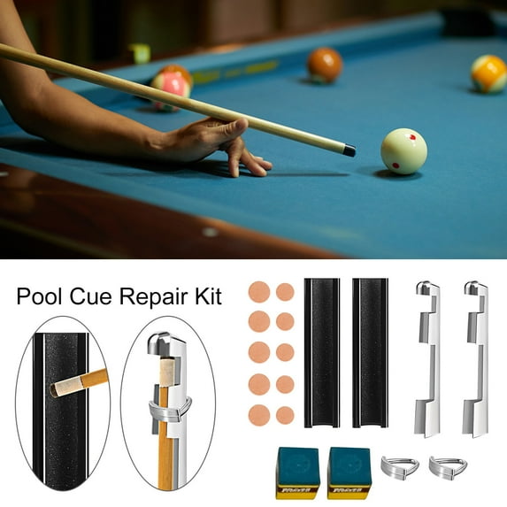 Ettsollp 18Pcs Billiard Cue Repair Kit Durable Convenient Pool Cue Tip Repair Set Club Maintenance Accessories