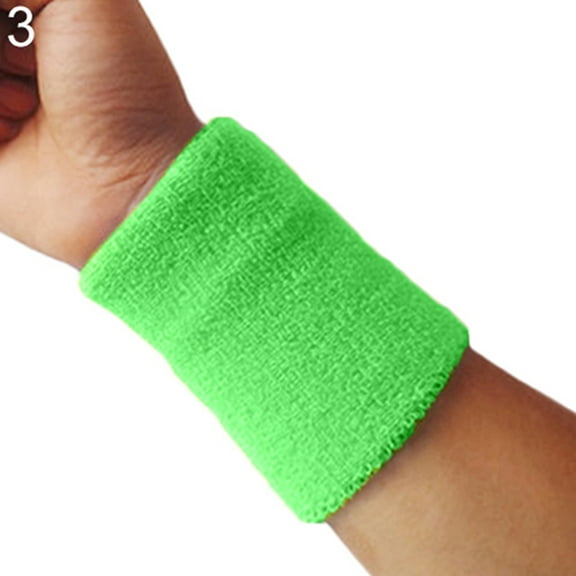 Ettsollp 1x Sports Wrist Sweatband Tennis Squash Badminton GYM Basketball Wristband Gift-Fluorescent Green